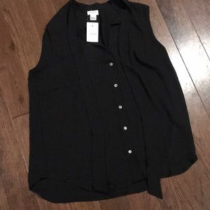 J. Crew Black Sleeveless Blouse